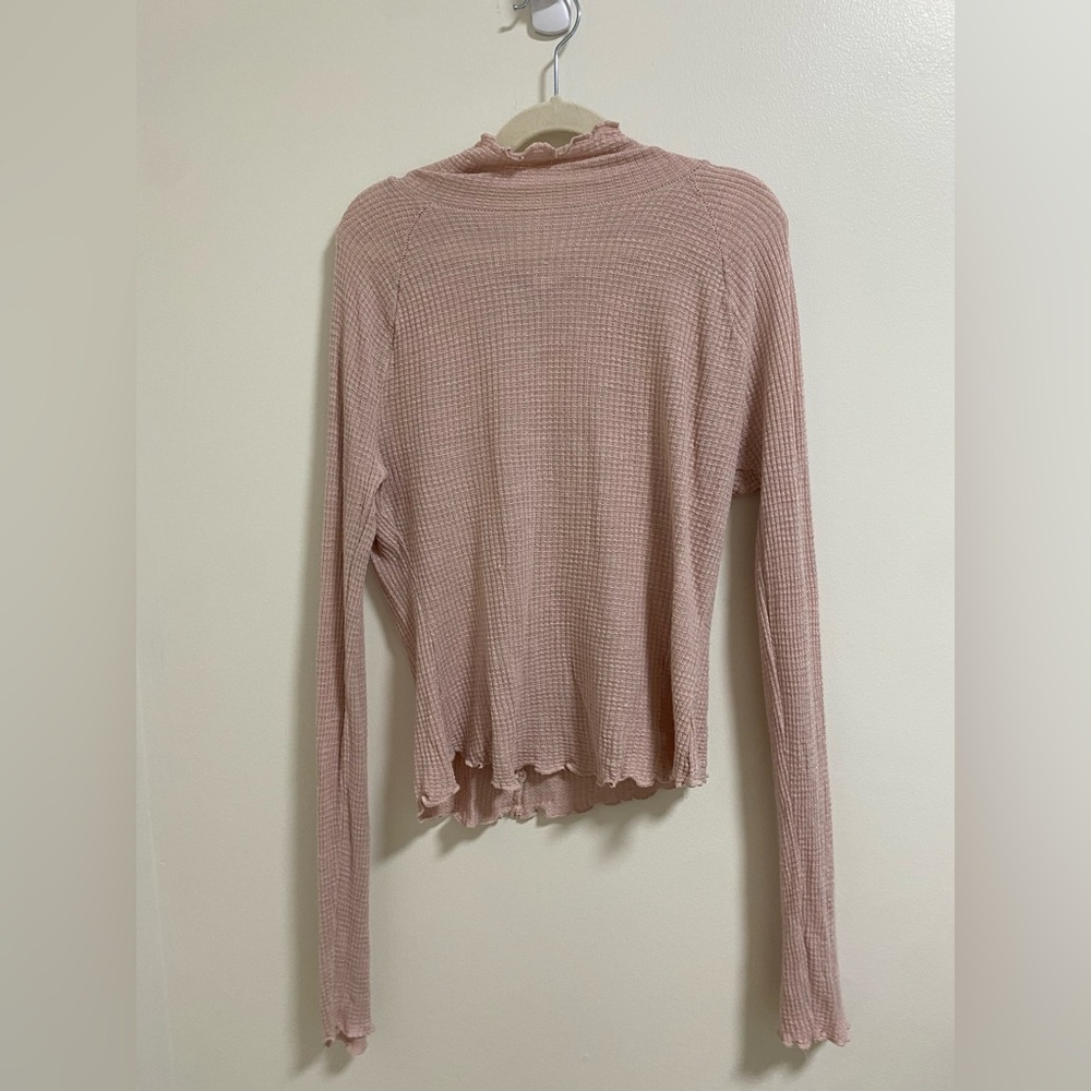 Free People Waffle Turtleneck